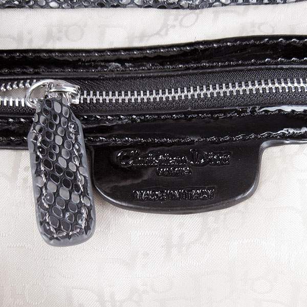 Christian Dior 1885 Snake Grain Leather Handbag-Gray - Click Image to Close